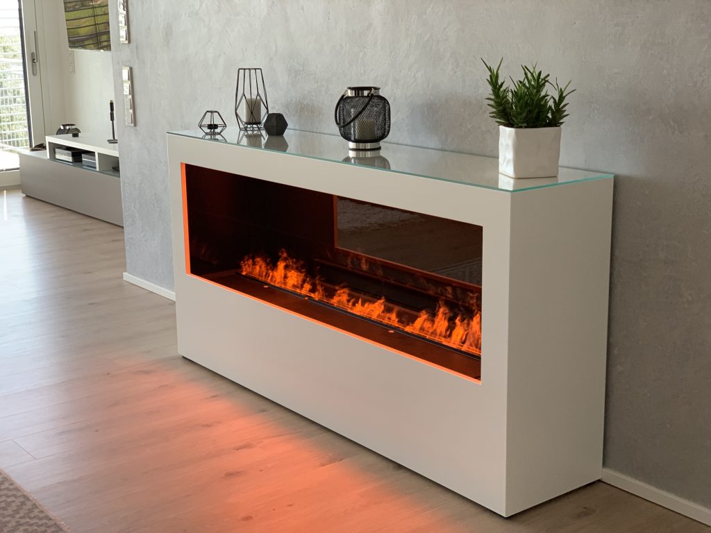 Linea Xxxl Raumteiler Kamin Mit Opti Myst Effektfeuer Technik