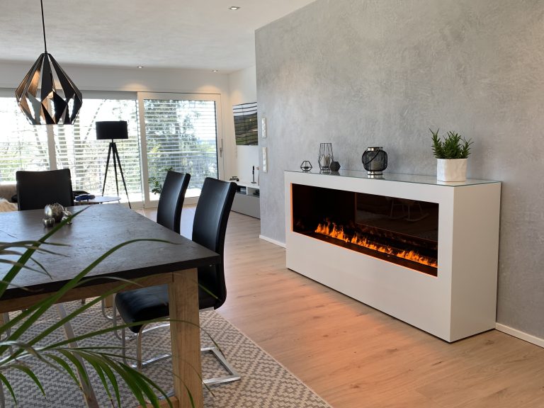 LINEA Xxxl Wandkamin mit Opti-Myst Effektfeuer Linienfeuer 153 cm breit