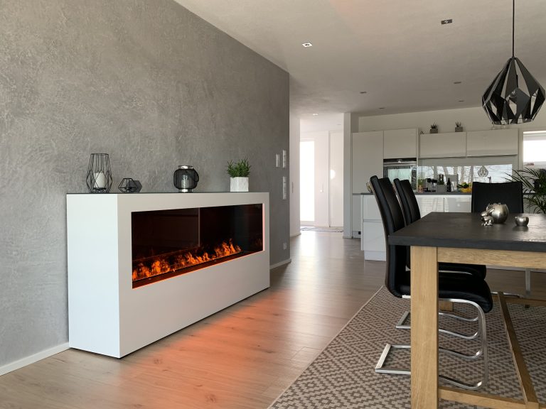 LINEA Xxxl Wandkamin mit Opti-Myst Effektfeuer Linienfeuer 153 cm breit