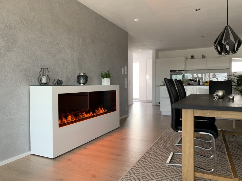 LINEA Xxxl Wandkamin mit Opti-Myst Effektfeuer Linienfeuer 153 cm breit