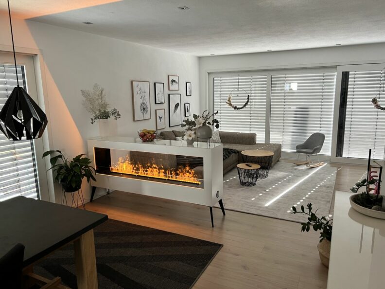 ASPECT Mega Sideboard Raumteiler mit 2seitigem Feuer DimplexKamin