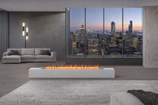 Lowboard mit Wasserdampfkamin-Elektrokamin